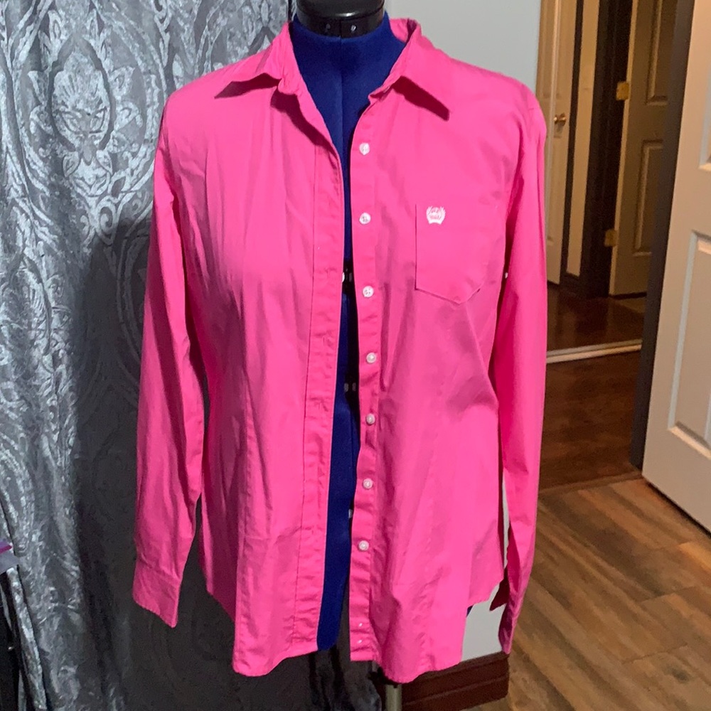 Cinch pink western long sleeve shirt
